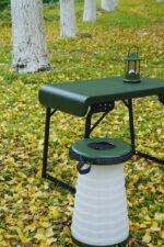 Folding Table and Two Stools with Light