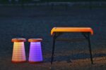 Folding Table and Two Stools with Light